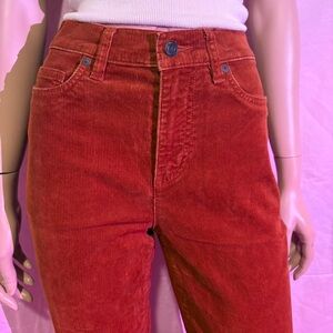 High-Rise Corduroy Women’s Jeans in Rust Red